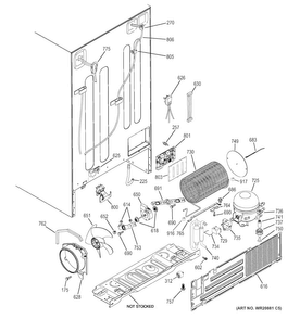 Machine Compartment Diagram and Parts List for GSE25GGHBCWW  General Electric Refrigerator