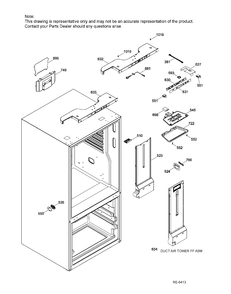 FUNCTIONAL PARTS FF Diagram and Parts List for GDE21DMKAKES  General Electric Refrigerator