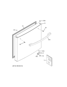 Freezer Door Diagram and Parts List for GBE21DGKWRBB  General Electric Refrigerator