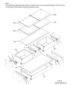 FF SHELVES Diagram and Parts List for ZIP360NHA  General Electric Refrigerator
