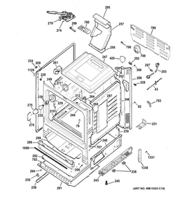 Body Parts Diagram and Parts List for JGB620REF2SS  General Electric Range