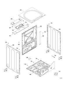 CABINET Diagram and Parts List for GFMN245EL0MS  General Electric Washer