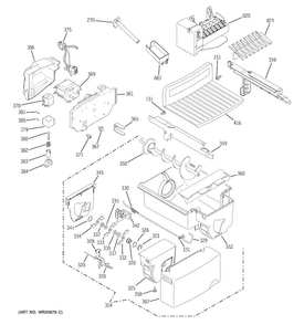 Ice Maker & Dispenser Diagram and Parts List for GSC22QGTMWW  General Electric Refrigerator