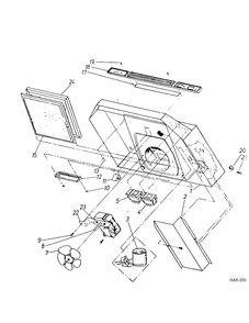 RANGE HOOD Diagram and Parts List for 19458  General Electric Range