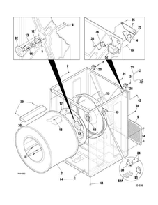 CABINET Diagram and Parts List for 64501  General Electric Dryer