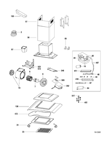 RANGE HOOD Diagram and Parts List for PVWG936M1SS  General Electric Range Hood