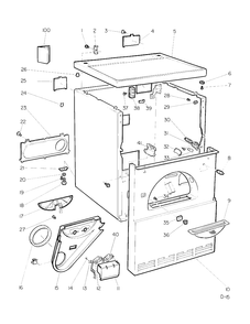 FRONT PANEL, WRAPPER & TOP PANEL Diagram and Parts List for 64050439  General Electric Dryer