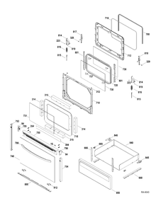 DOOR-DRAWER Diagram and Parts List for JCBP77DP1BB  General Electric Range