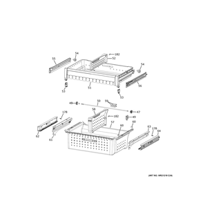Freezer Shelves Diagram and Parts List for PVD28BYNIFS  General Electric Refrigerator