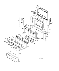 DOOR PARTS Diagram and Parts List for PCGB930SET2SS  General Electric Range