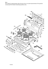 BACKGUARD AND CONTROL PANEL Diagram and Parts List for JCAS730M5WW  General Electric Range