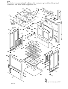 BODY Diagram and Parts List for JCB730DK1WW  General Electric Range