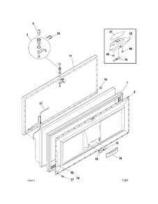 DOOR Diagram and Parts List for FCM25SUCWWC  General Electric Freezer