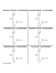 Cafe Customization Diagram and Parts List for CVM517P4R2W2  General Electric Microwave