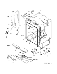 BODY PARTS Diagram and Parts List for GDF510PMJ5SA  General Electric Dishwasher