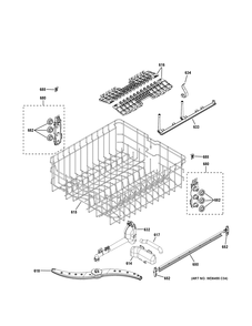 UPPER RACK ASSEMBLY Diagram and Parts List for GDF610PGJ5BB  General Electric Dishwasher