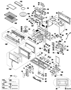 UNIT PARTS Diagram and Parts List for JVM1860BDC01  General Electric Microwave