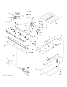 GAS & BURNER PARTS Diagram and Parts List for PGB940SEJ4SS  General Electric Range