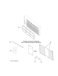 Room Air Conditioner Diagram and Parts List for AEV05LVL1  General Electric Air Conditioner
