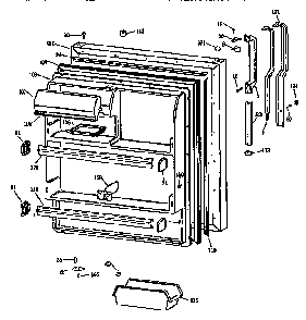 Fresh Food Door Diagram and Parts List for TBX18JISJRWH  General Electric Refrigerator