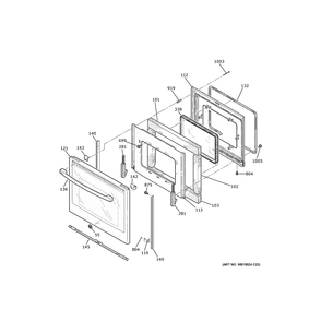 Door Diagram and Parts List for PHS930YPCFS  General Electric Cooktop