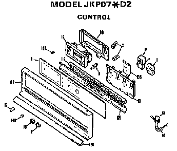 Controls Diagram and Parts List for JKP07*D2  General Electric Wall Oven