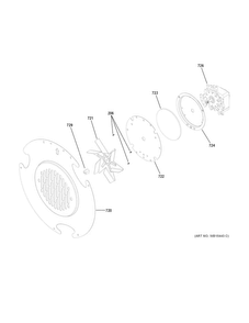 Convection Fan Diagram and Parts List for JGB720SEJ2SS  General Electric Range