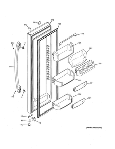 Refrigerator Door Diagram and Parts List for GSE26HMECHES  General Electric Refrigerator
