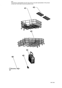 RACKS ASM Diagram and Parts List for GDF410SGF1BB  General Electric Dishwasher