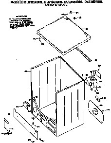 Cabinet And Top Diagram and Parts List for DLB2650BRL  Hotpoint Dryer