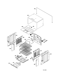 OVEN CAVITY Diagram and Parts List for CC2S985SET2SS  General Electric Range