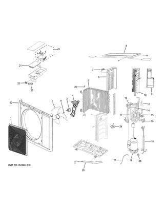 Part Location Diagram of WJ01X23219 GE SENSOR CLIP