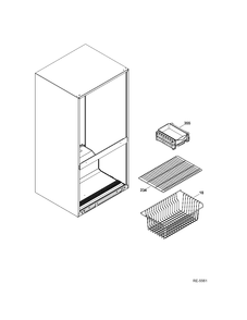 FZ BASKETS Diagram and Parts List for HBQ20DTEARWW  General Electric Refrigerator