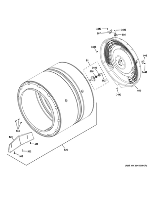 Part Location Diagram of WE04X29059 GE THERMOSTAT INLET