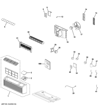 Part Location Diagram of WP76X24862 GE UI HOUSING ASSEMBLY