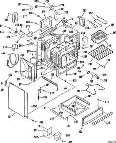 OVEN BODY Diagram and Parts List for JCSP39WT2WW  General Electric Range