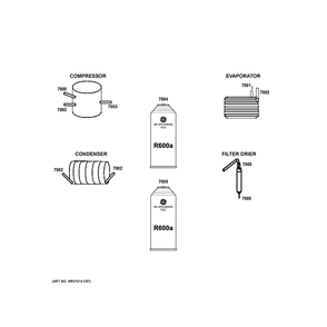 Lokring Connectors Diagram and Parts List for UNC15NPWCII  General Electric Ice Maker