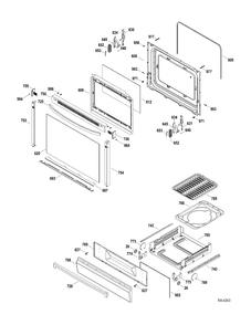 Part Location Diagram of WS01L07712 GE OVEN TOP