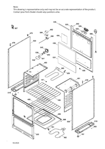 BODY Diagram and Parts List for JCAS730M5WW  General Electric Range