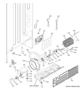 Machine Compartment Diagram and Parts List for GDE20GSHBRSS  General Electric Refrigerator