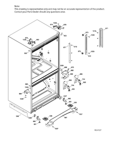 HINGE PARTS Diagram and Parts List for PNQ20KMHBFES  General Electric Refrigerator