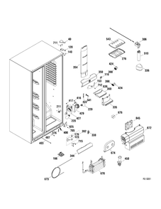 FF SECTION Diagram and Parts List for PSDS3YGXAFSS  General Electric Refrigerator