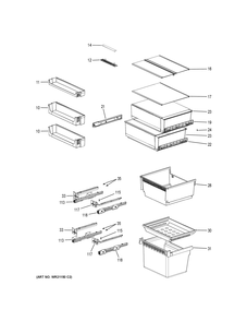 Part Location Diagram of WR71X28385 GE Full Glass Shelf