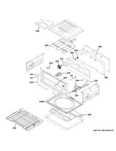 Upper Oven Diagram and Parts List for CES750P2M4S1  General Electric Range