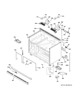 Body Parts Diagram and Parts List for C2Y486P2M1S1  General Electric Range