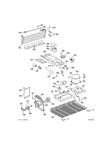 UNIT Diagram and Parts List for MTH17BBB2RWW  General Electric Refrigerator