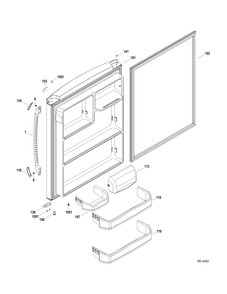FF DOOR Diagram and Parts List for HBRC0GAXERWW  General Electric Refrigerator