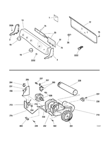 CONTROLS Diagram and Parts List for UPSE810EH6WT  General Electric Dryer