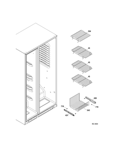 FZ SHELVES Diagram and Parts List for DSRF5KGXAEWW  General Electric Refrigerator