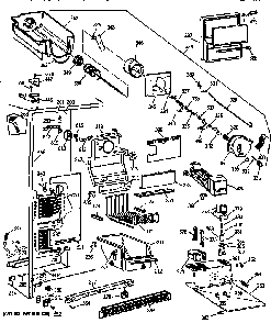 Freezer Section Diagram and Parts List for TFX24PRXDWW  General Electric Refrigerator